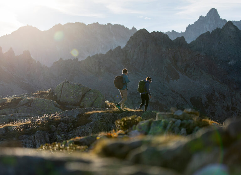 Wanderer am Passo Rolle